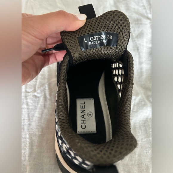 Authentic Chanel Black Perforated Suede Trainers - Picture 6 of 6